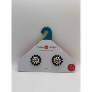 Lindsay Phillips Interchangeable Shoe Clips SNAP810 Sky Blue White New